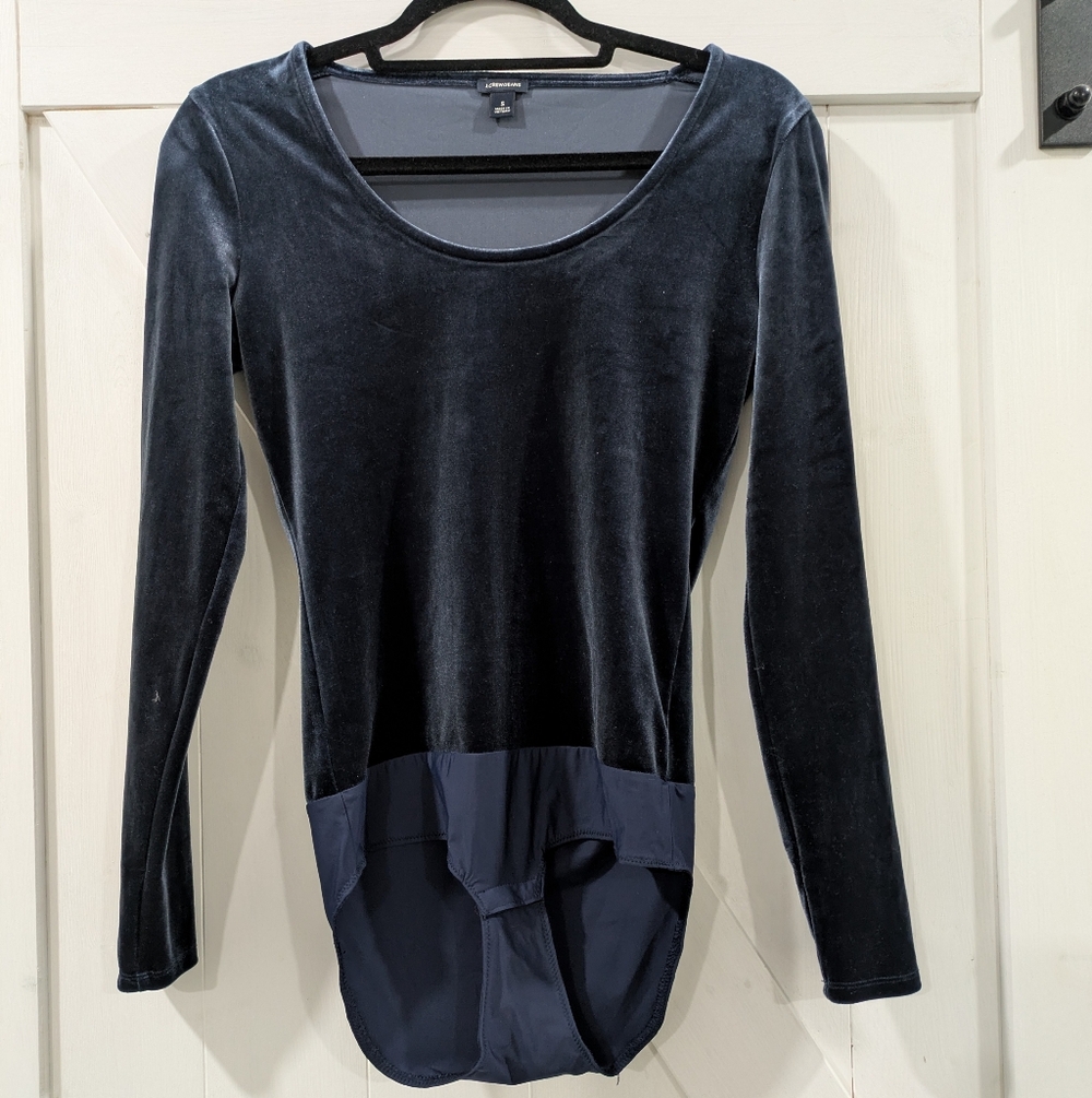J Crew Blue Velvet Bodysuit